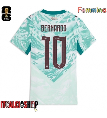 Portogallo Bernardo Silva #10 Seconda Maglia Femmina Mondiali 2026 Manica Corta